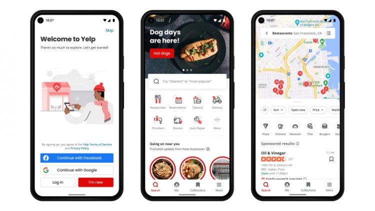 Yelp updates its Android app with a redesigned home feed and map-based search